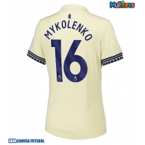 Camisa de Futebol Everton Vitaliy Mykolenko #16 Equipamento Secundário Mulheres 2025-26 Manga Curta